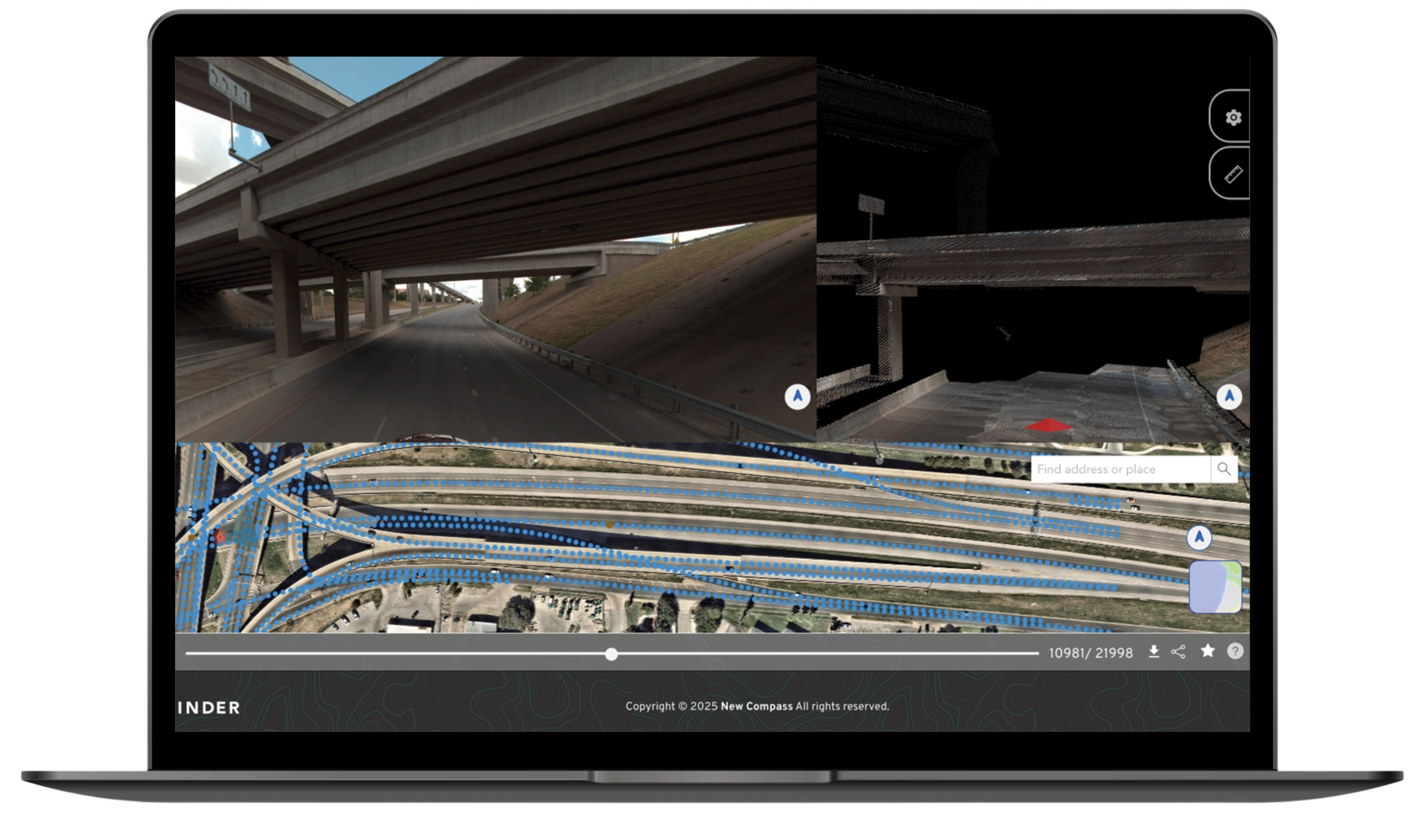 Laptop displaying geospatial mapping platform