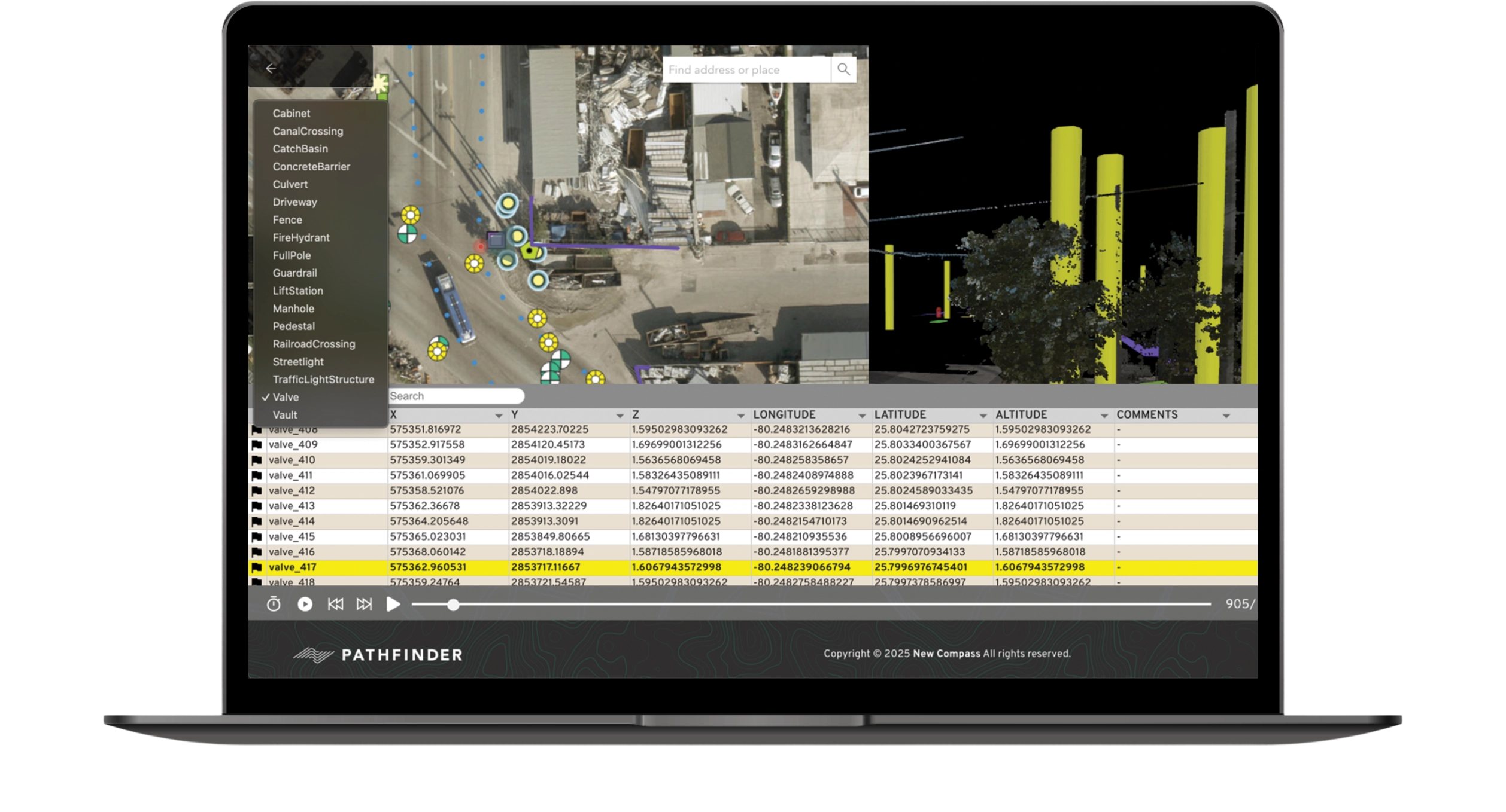 Laptop showing geospatial data integration platform