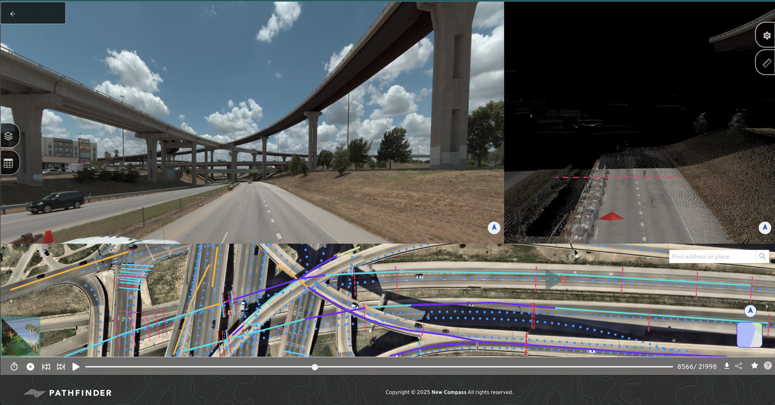 Pathfinder visualization platform showing geospatial data